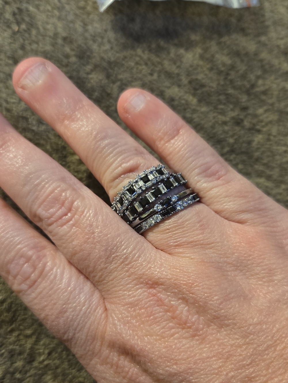 BP Soft Fires In The Deep Dark Black Onyx& Diamond Cubic Zirconia On Hematite Pl